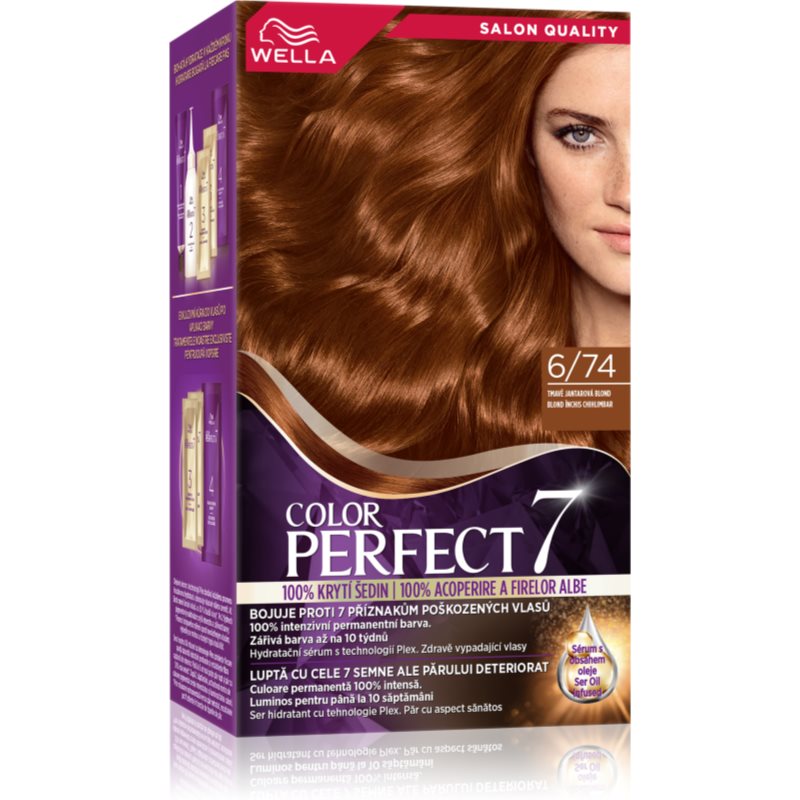 Wella Color Perfect Haarfarbe Farbton 6/74 Dark Blonde Amber 1 St.