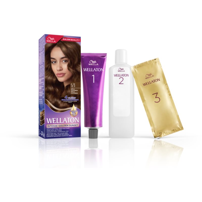 Wella Wellaton Intense Golden Sunset Permanent-Haarfarbe mit Arganöl 5/3 Light Golden Brown 1 St.