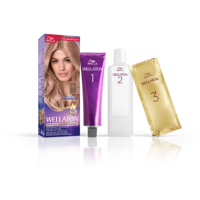 Wella Wellaton Intense Golden Sunset Permanent-Haarfarbe mit Arganöl 9/36 Extra Light Rosé Blonde 1 St.