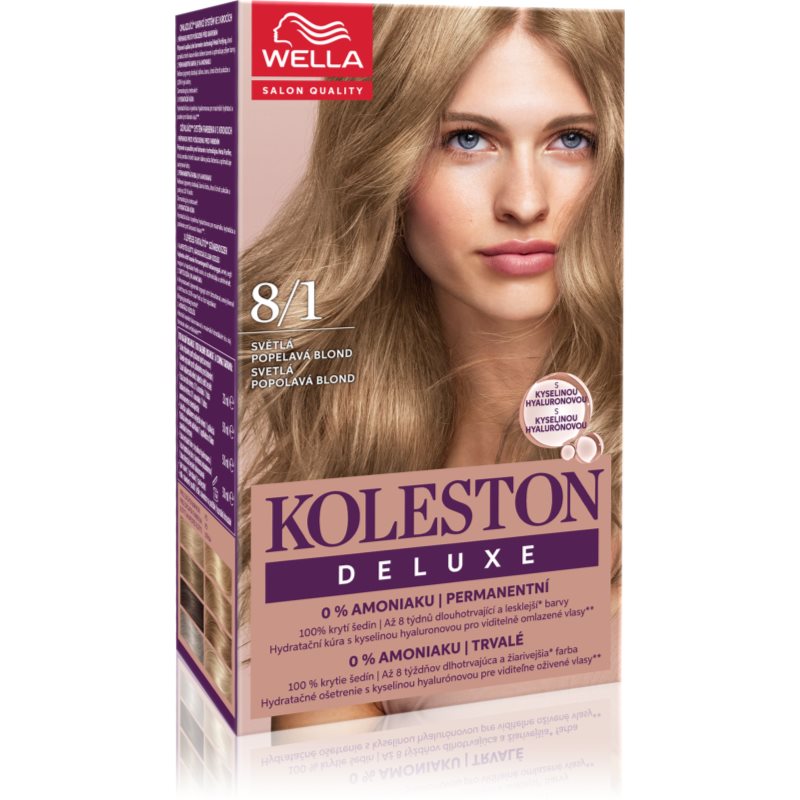 Wella Koleston Deluxe tinta per capelli senza ammoniaca colore 8/1 Light Ash Blonde 100 ml