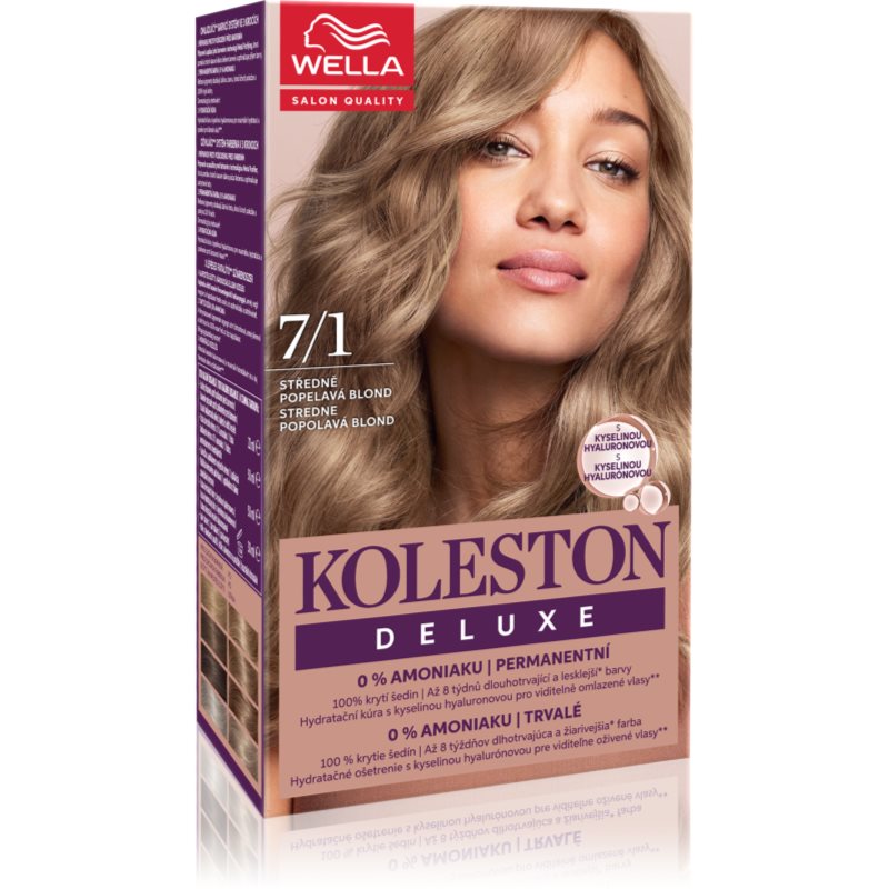 Wella Koleston Deluxe tinta per capelli senza ammoniaca colore 7/1 Medium Ash Blonde 100 ml