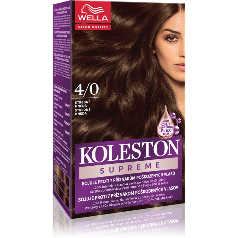 Wella Koleston Supreme tinte de pelo tono 4/0 Medium Brown 100 ml