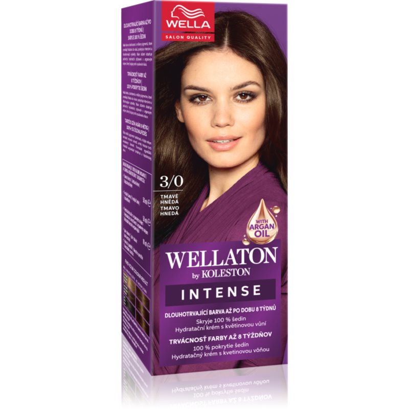 Wella Wellaton by Koleston coloration cheveux permanente à l'huile d'argan teinte 3/0 Dark Brown 1 pcs