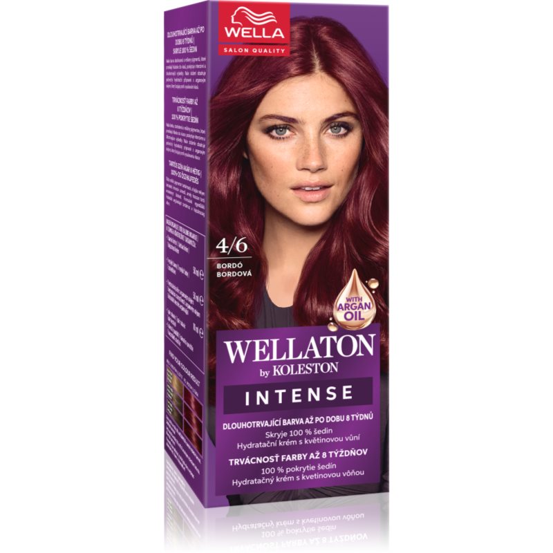Wella Wellaton by Koleston coloration cheveux permanente à l'huile d'argan teinte 4/6 Burgundi 1 pcs