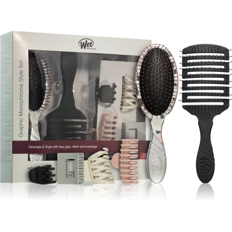 Wet Brush Graphic monochrome kit Grafic monochrome kit set de accesorii pentru păr 6 buc