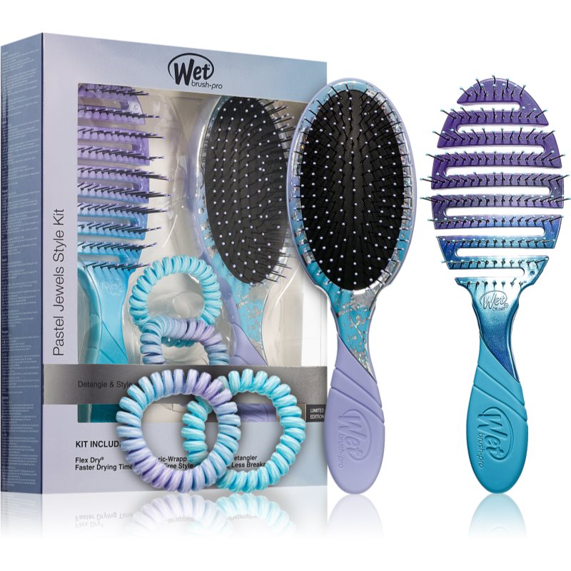 Wet Brush Pastel jewels Style kit set de accesorii pentru păr 4 buc