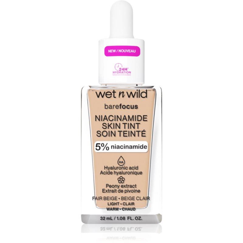 Wet n Wild Bare Focus Niacinamide Skin Tint fond de teint léger hydratant teinte Fair Beige 32 ml female