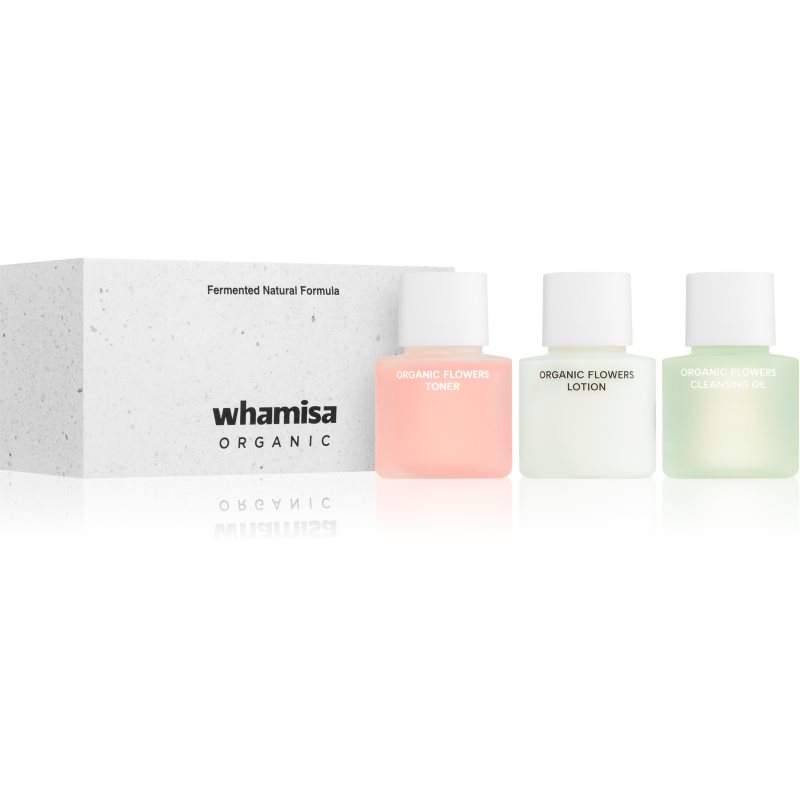 WHAMISA Organic Flowers Renewal Miniature Kit Presentförpackning för fläckfri hud 3x16 ml female