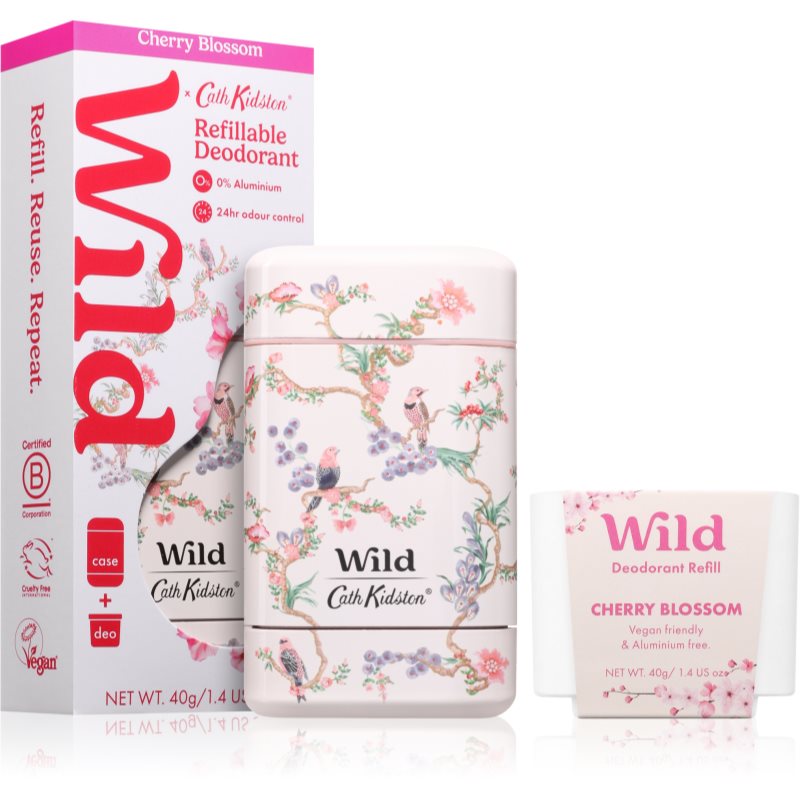 Wild Cherry Blossom Birds and Berries Case deodorante solido con astuccio 40 g