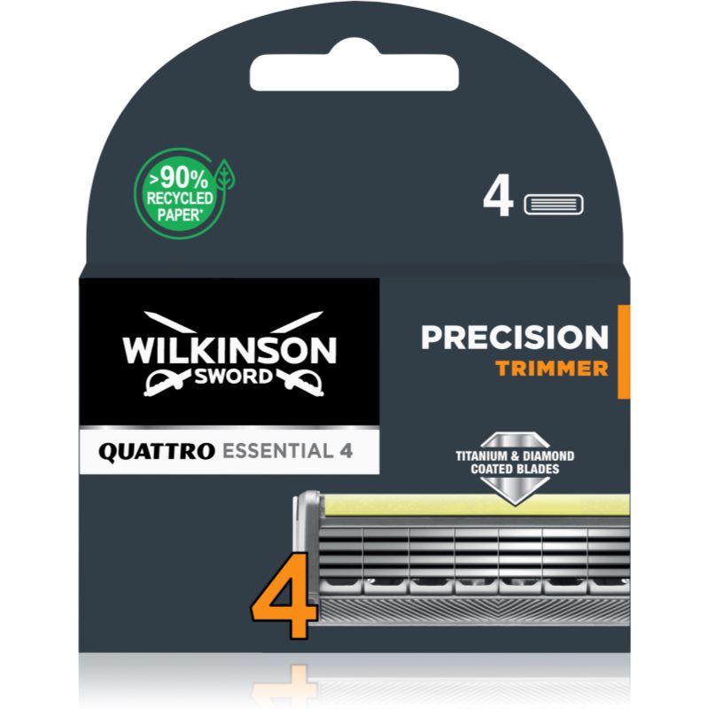 Wilkinson Sword Quattro Titanium Precision náhradné žiletky 4 ks