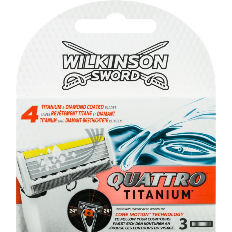 Wilkinson Sword Quattro Titanium Ersättningsblad 3 st st. male