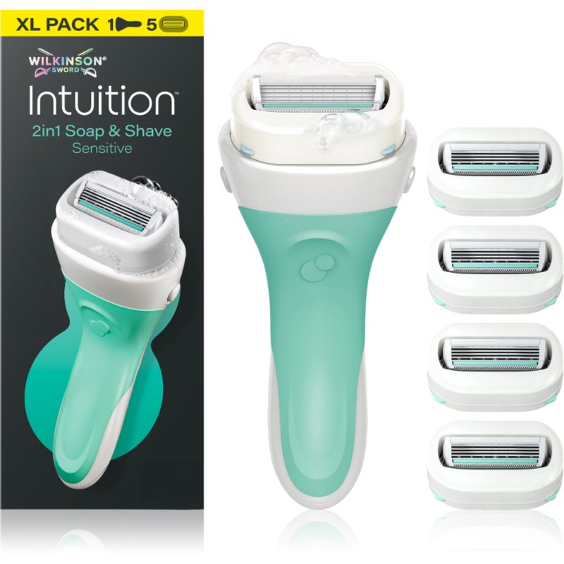Wilkinson Sword Intuition 2in1 Soap & Shave Sensitive holicí strojek + náhradní hlavice