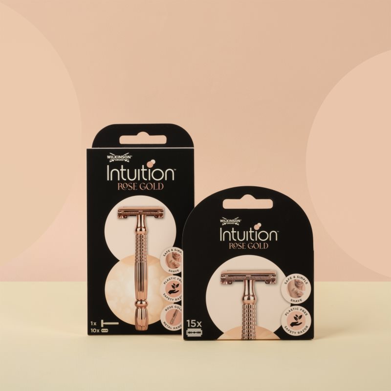 Wilkinson Sword Intuition Rose Gold Razor brijač + zamjenske britvice 10 kom