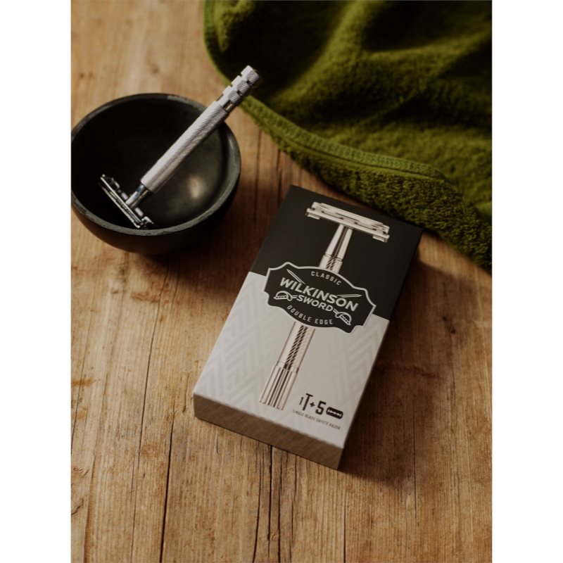 Wilkinson Sword Barbers Style Classic Shave The Edger maquinilla de afeitar + láminas de recambio 5 uds