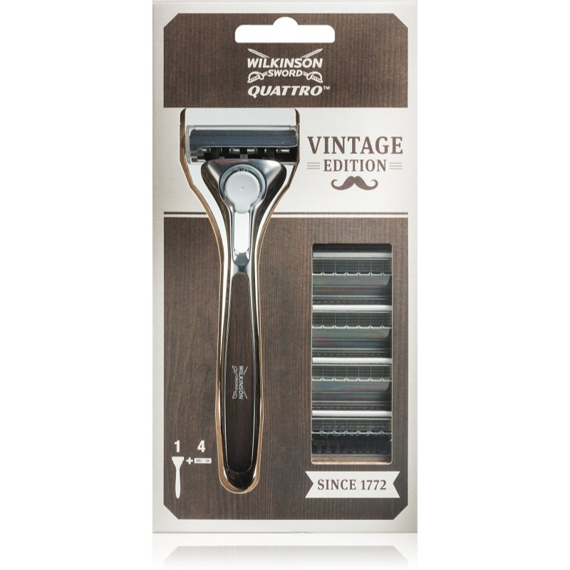 

Wilkinson Sword Quattro Vintage Edition Бритва Змінні картриджі 4 шт