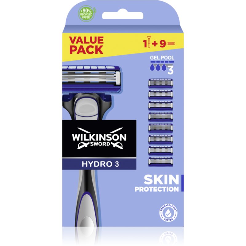 Wilkinson Sword Hydro3 Skin Protection Rasierapparat + Ersatzköpfe 1 St.