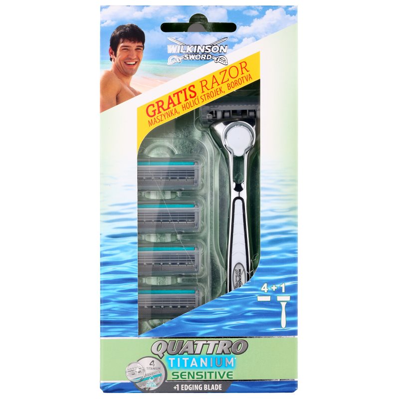 

Wilkinson Sword Quattro Titanium Sensitive Бритва Змінні картриджі 4 шт