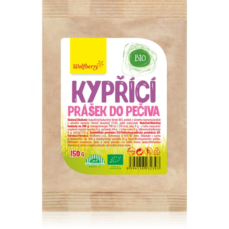 Wolfberry BIO Kypřící prášek do pečiva 150 g koupíte na Notino.cz