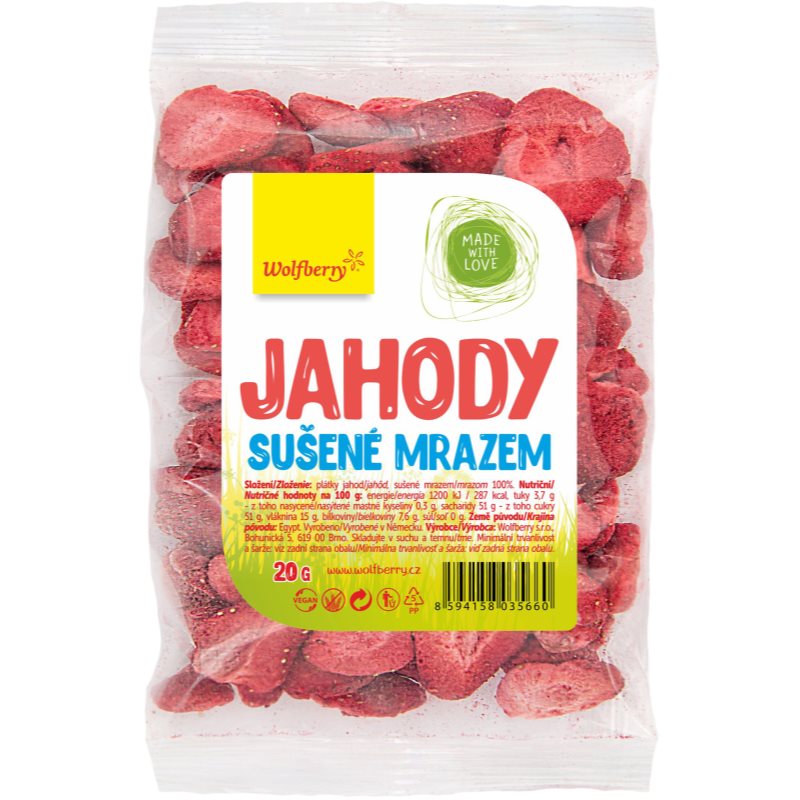 Wolfberry Mrazom sušené jahody mrazom sušené ovocie 20 g
