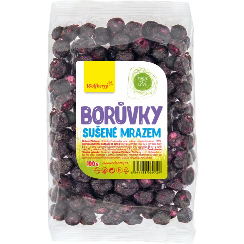 Wolfberry Čučoriedky lyofilizované mrazom sušené ovocie 100 g