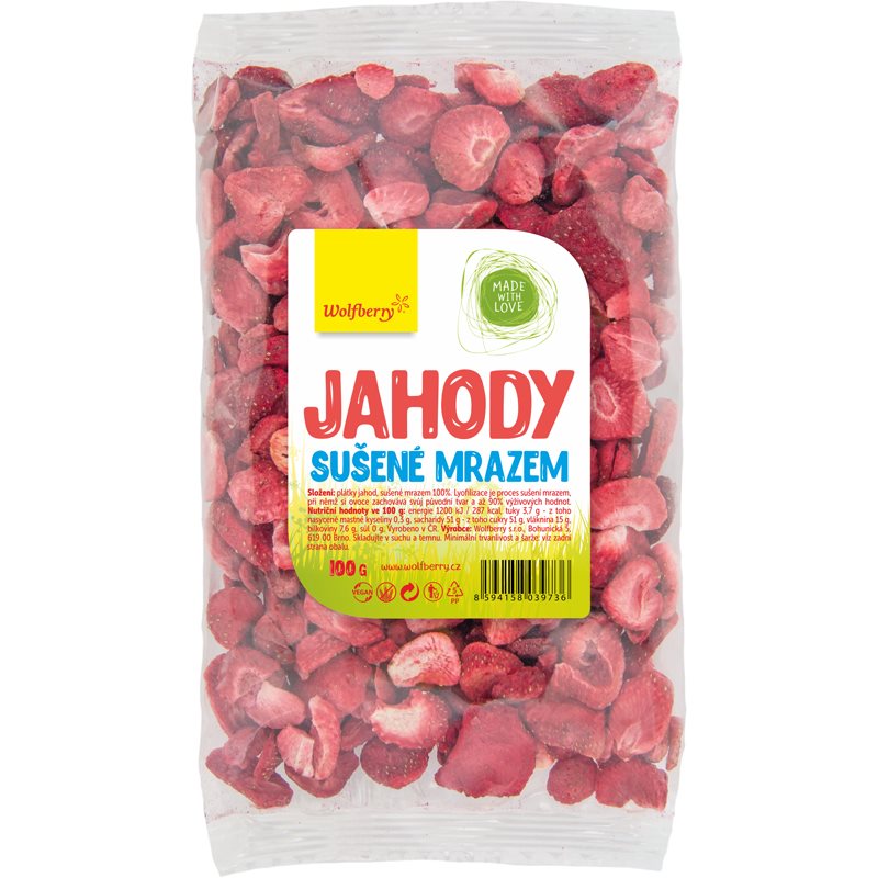 Wolfberry Mrazom sušené jahody mrazom sušené ovocie 100 g