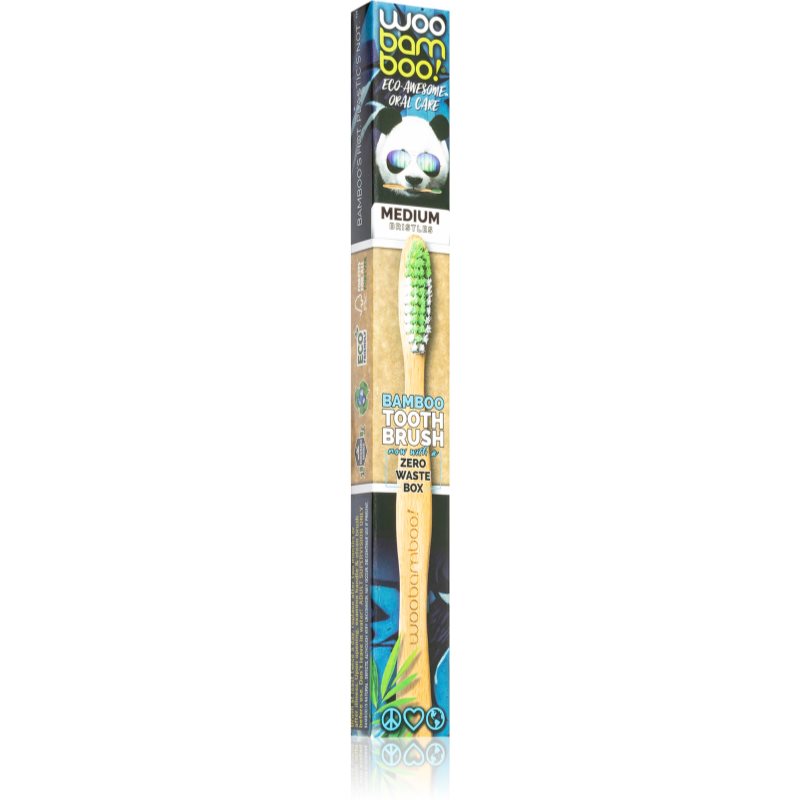 Woobamboo Eco Toothbrush Medium bambukinis dantų šepetėlis vidutinis 1 vnt.