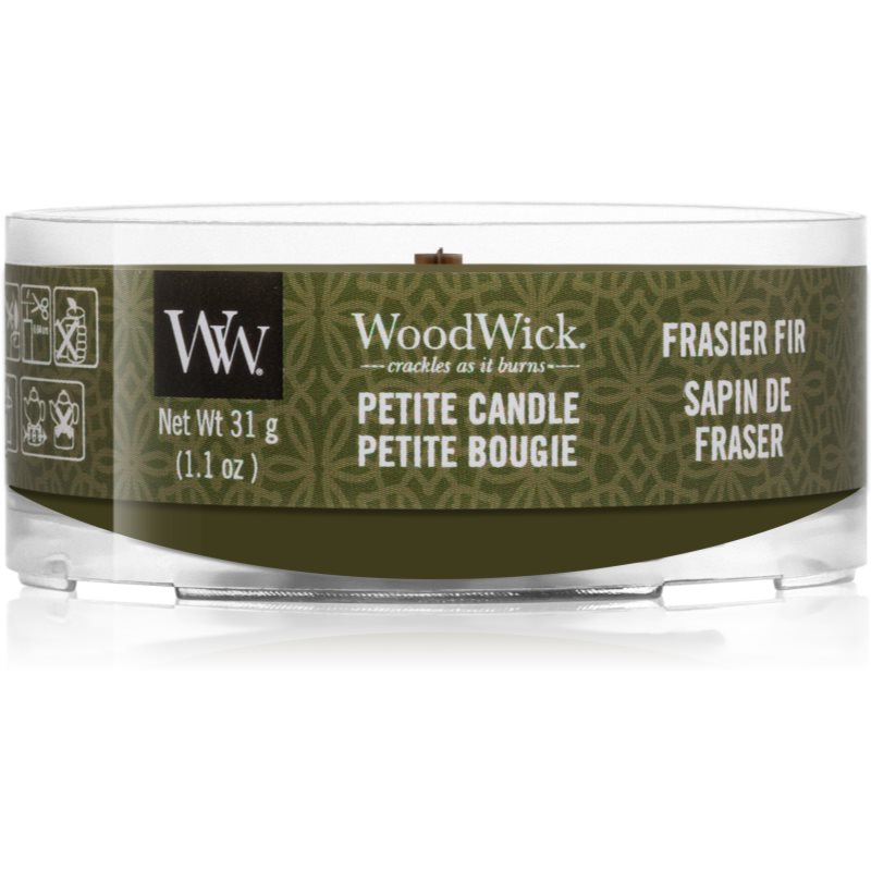 Woodwick Frasier Fir nedidelė kvapni žvakė medinė dagtis 31 g
