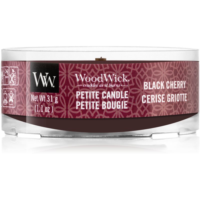 

Woodwick Black Cherry вотивна свічка з дерев'яним гнітом