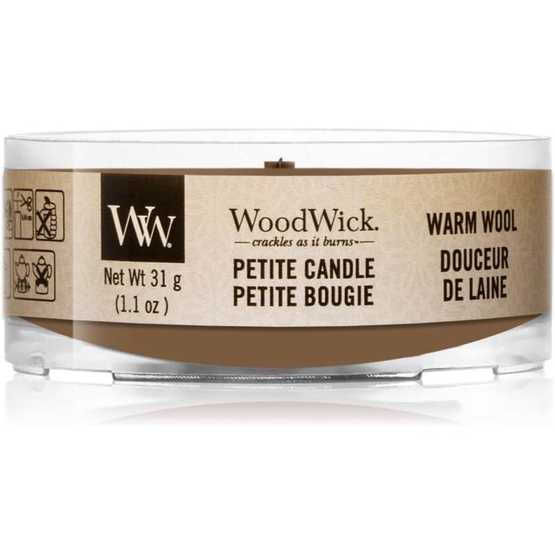 

Woodwick Warm Wool вотивна свічка з дерев'яним гнітом