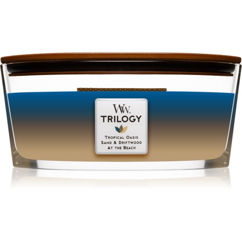 

Woodwick Trilogy Nautical Escape aроматична свічка з дерев'яним гнітом (hearthwick