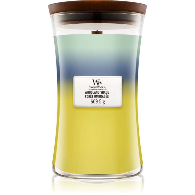 

Woodwick Trilogy Woodland Shade aроматична свічка з дерев'яним гнітом