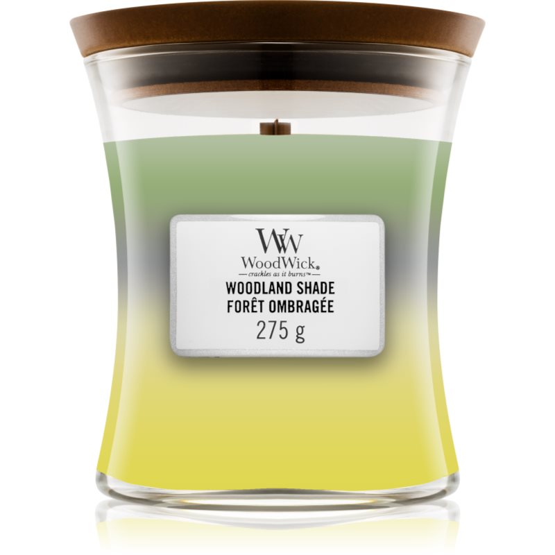 

Woodwick Trilogy Woodland Shade aроматична свічка з дерев'яним гнітом