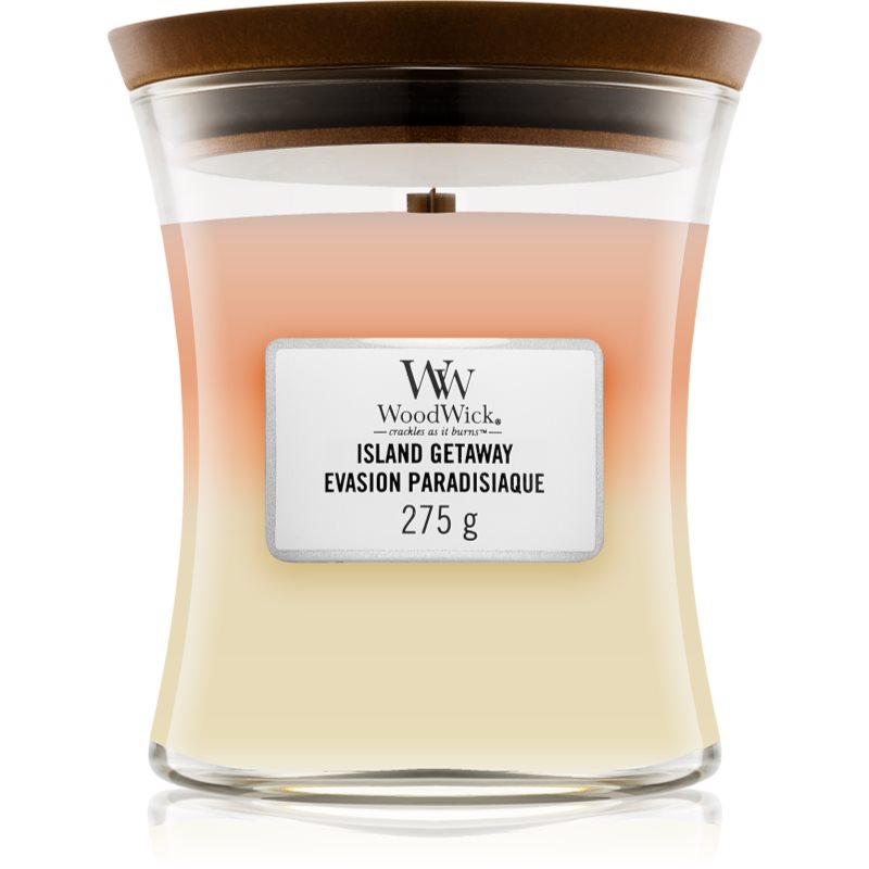 Woodwick Trilogy Island Getaway scented candle with wooden wick 275 g
