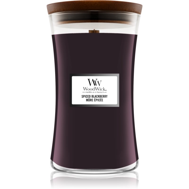 Woodwick Spiced Blackberry mirisna svijeća s drvenim fitiljem 609,5 g