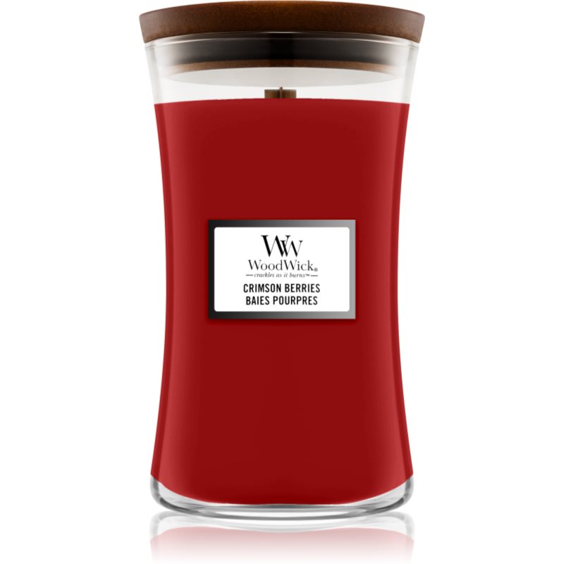 Woodwick Crimson Berries mirisna svijeća s drvenim fitiljem 610 g