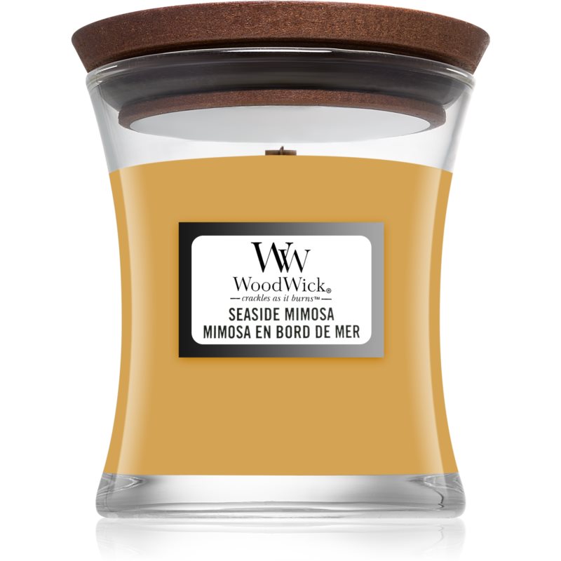 Woodwick Seaside Mimosa scented candle with wooden wick 85 g
