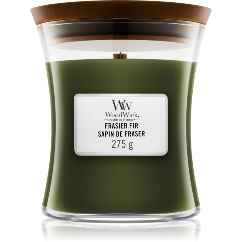 Woodwick Frasier Fir scented candle with wooden wick 275 g
