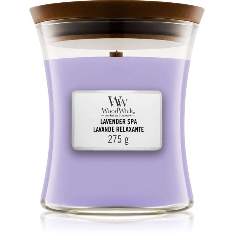 

Woodwick Lavender Spa ароматизована свічка  з дерев'яним гнітом