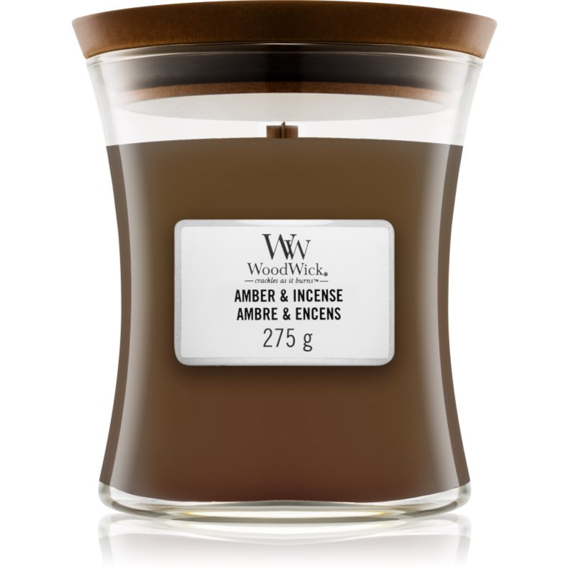 

Woodwick Amber & Incense aроматична свічка з дерев'яним гнітом