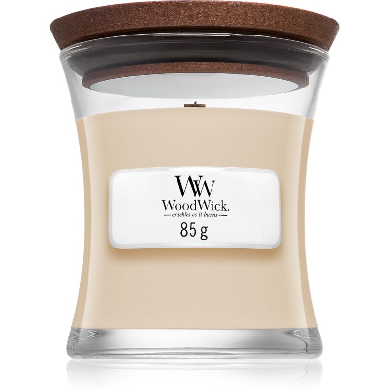 Woodwick White Honey Miel Blanc dišeča sveča  z lesenim stenjem 85 g