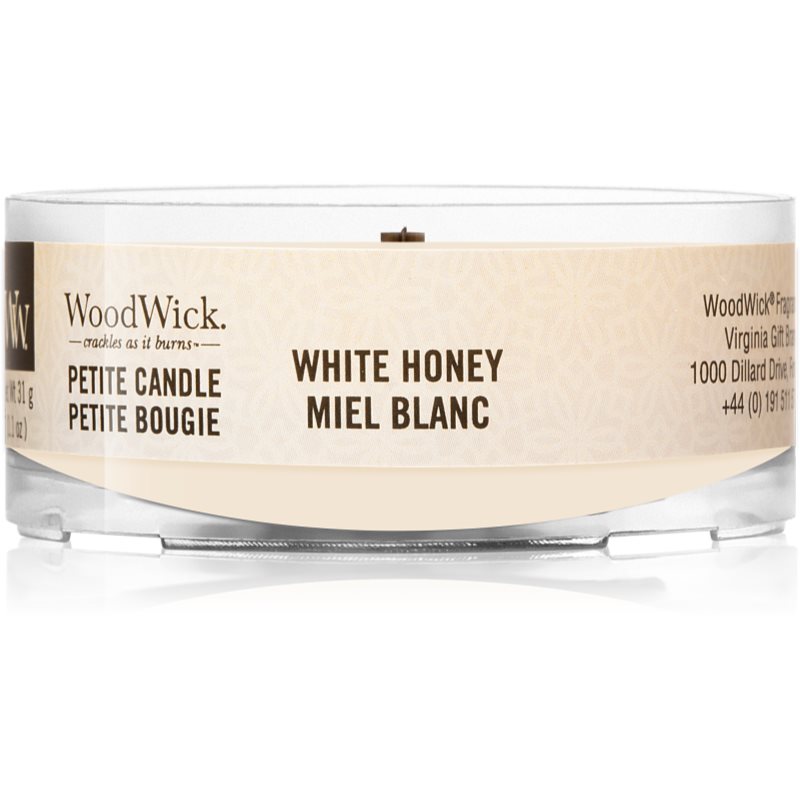 

Woodwick White Honey вотивна свічка з дерев'яним гнітом