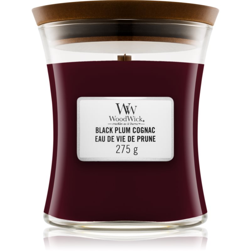 

Woodwick Black Plum aроматична свічка з дерев'яним гнітом