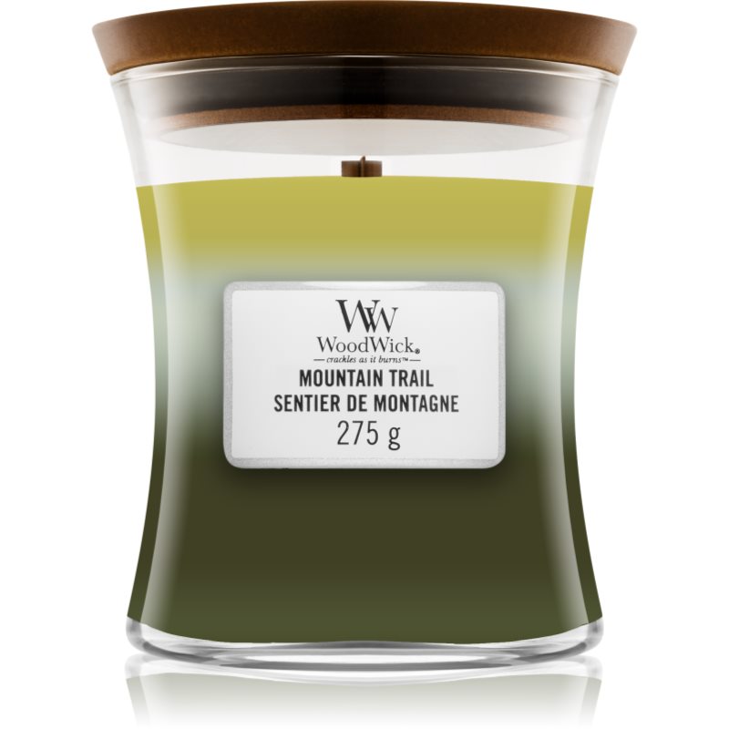 

Woodwick Trilogy Mountain Trail aроматична свічка з дерев'яним гнітом