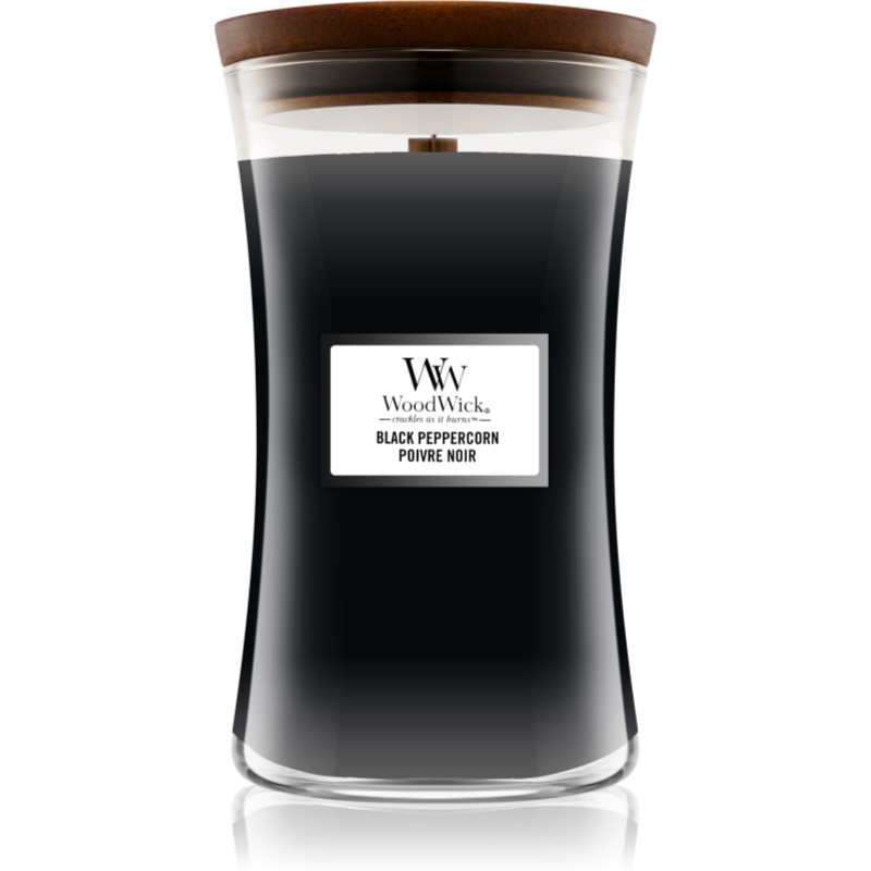 Woodwick Black Peppercorn kvapioji žvakė medinė dagtis 609,5 g