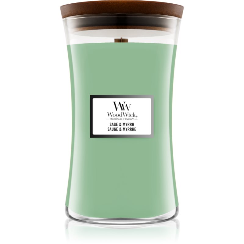 

Woodwick Sage & Myrrh aроматична свічка з дерев'яним гнітом
