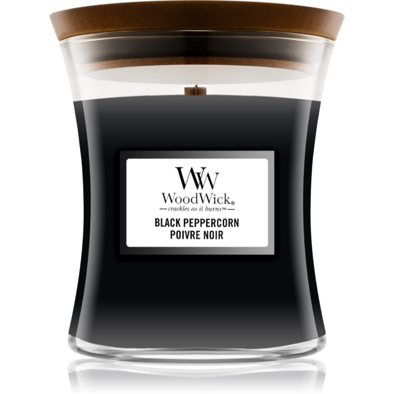 Woodwick Black Peppercorn scented candle with wooden wick 275 g
