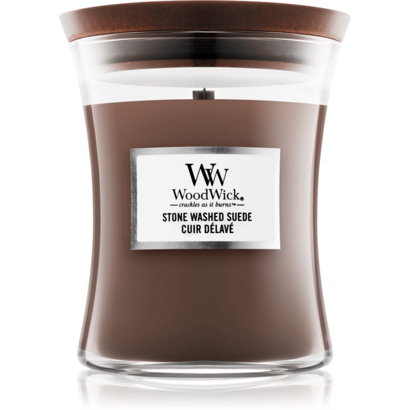 Woodwick Stone Washed Suede Scented Candle With Wooden Wick 275 G