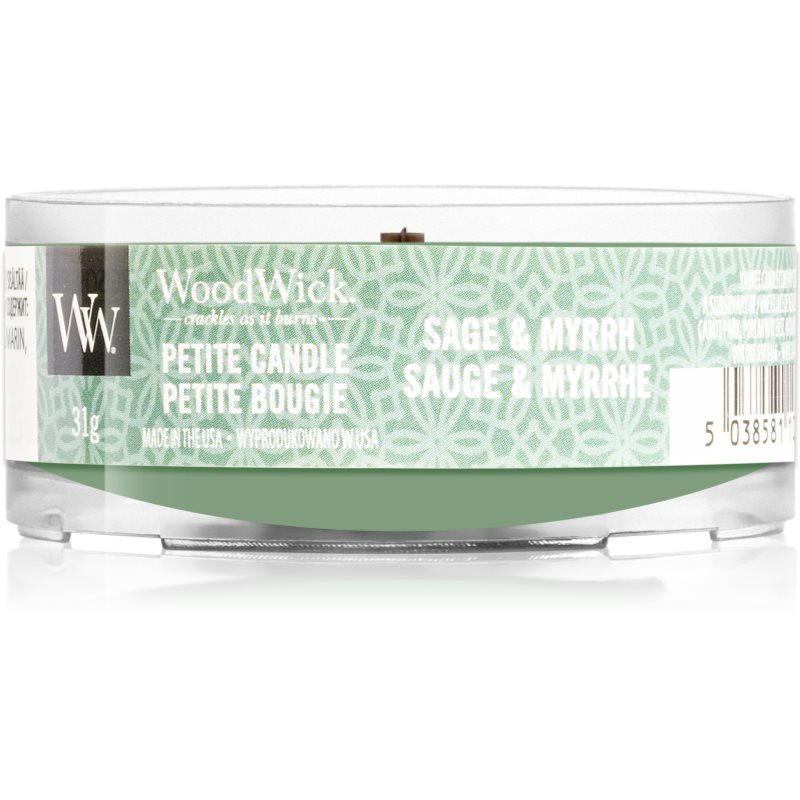 

Woodwick Sage & Myrrh вотивна свічка з дерев'яним гнітом
