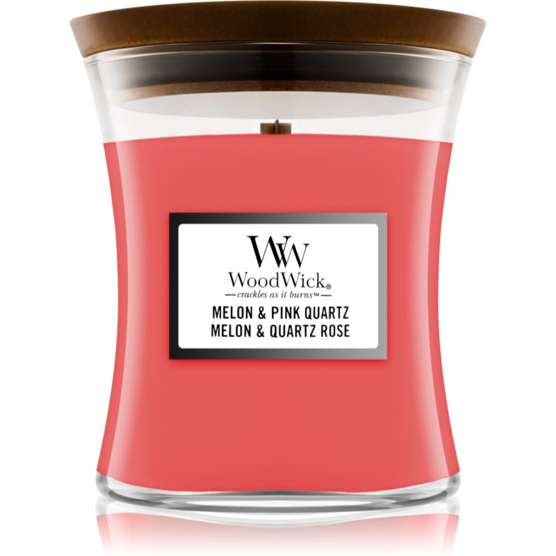 Woodwick Melon & Pink Quarz Aроматична свічка з дерев'яним гнітом 275 гр