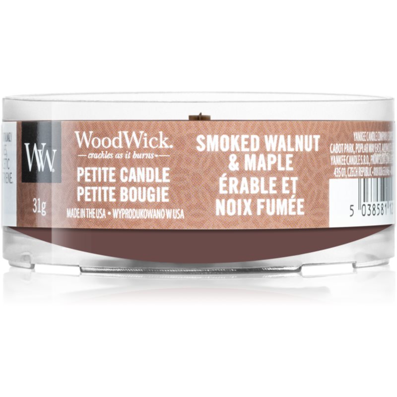 

Woodwick Smoked Walnut & Maple вотивна свічка з дерев'яним гнітом